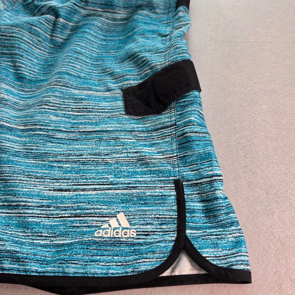 Adidas Mens 2XLT Board Shorts Blue Space Dye Swim Trunks Mesh Lined Tall